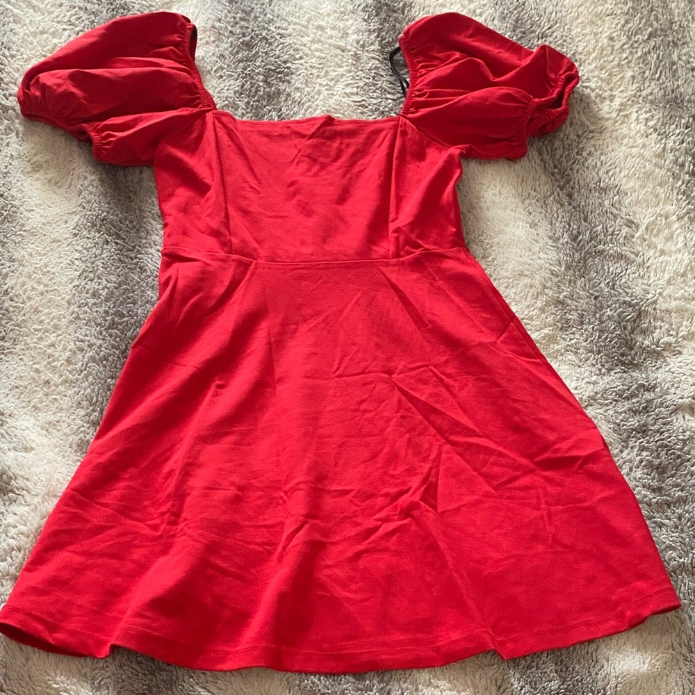 4/$30 Red Puff Sleeve Dress